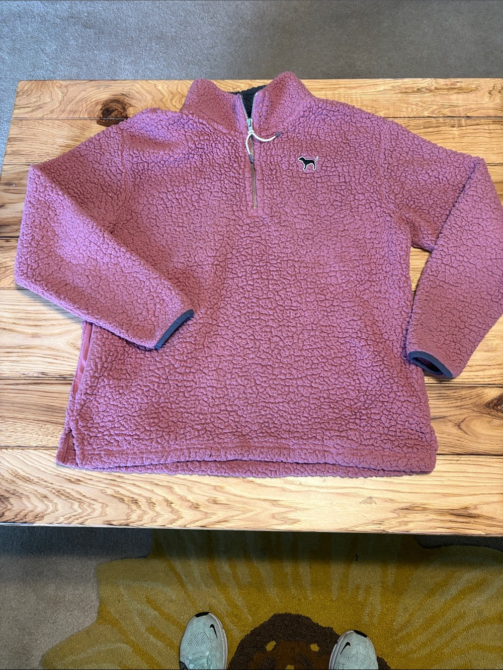 Plush Half-Zip Fleece Pullover Jacket - Pink